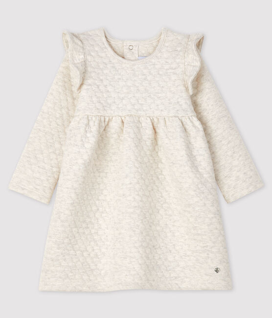 Langärmeliges Baby-Kleid für Mädchen beige MONTELIMAR CHINE
