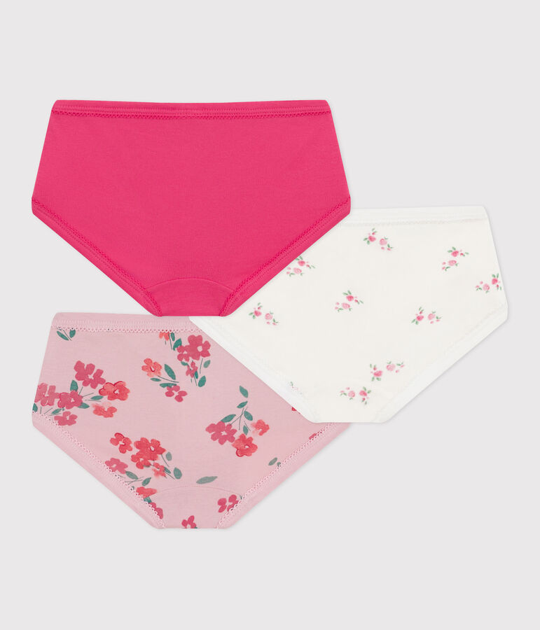 Set Kinder-Slips High Waist aus Baumwolle mit Blumenmotiv vielfarbig
