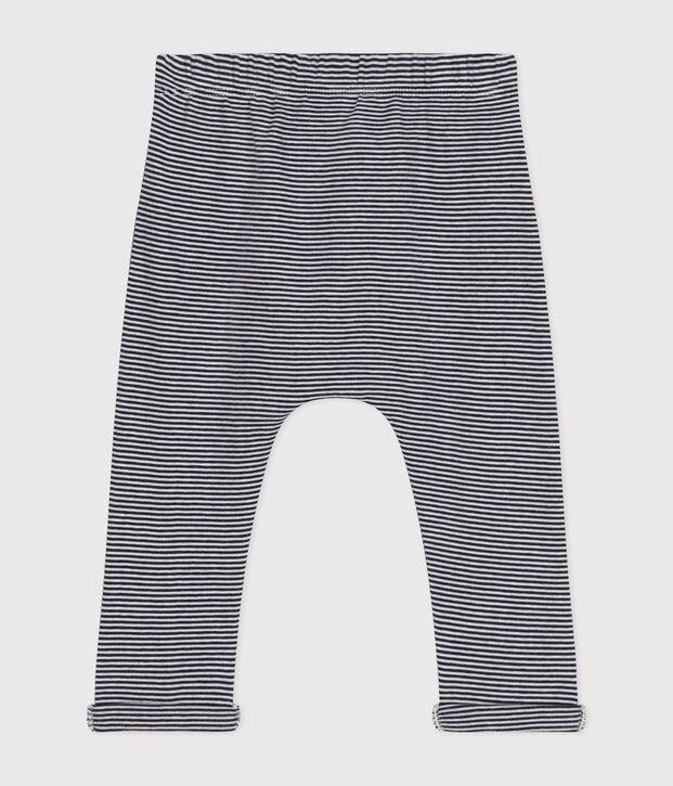 Baby-Hose aus Bio-Baumwolle blau/weiss