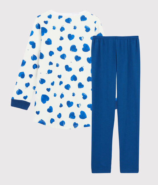 Nachthemd mit Herzchen-Muster aus Molton mit Leggings für Mädchen weiss MARSHMALLOW/weiss MULTICO