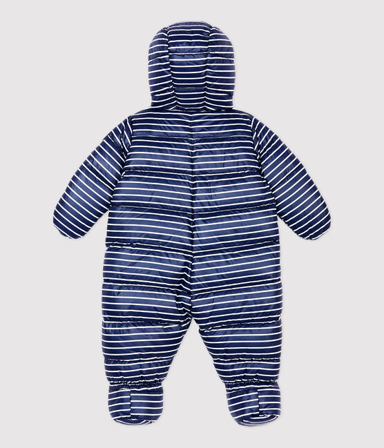 Baby-Fliegeroverall mit Streifenmuster blau SMOKING/weiss MARSHMALLOW