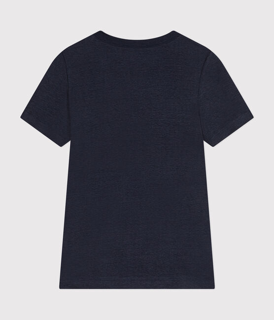 Damen-T-Shirt L'Iconique aus Leinen blau SMOKING