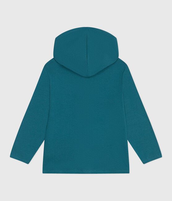 Kinder-Kapuzensweatshirt mit Reißverschluss aus einfarbiger Baumwolle  grün DRAGONFLY
