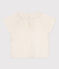 Kurzärmelige Babybluse aus Musselin-Stoff weiss MARSHMALLOW