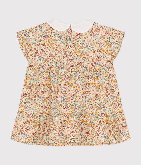 Kurzärmeliges Baby-Kleid aus Popeline weiss AVALANCHE/ MULTICO