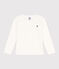 Langärmeliges Kinder-T-Shirt für Jungen weiss MARSHMALLOW
