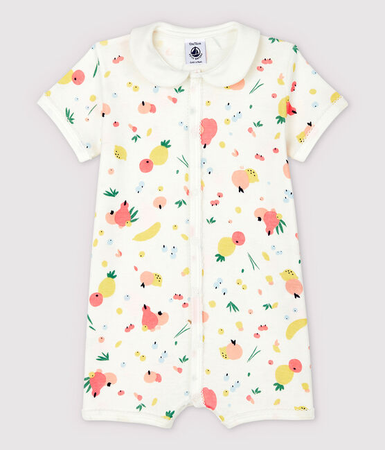 Baby-Einteiler aus Baumwolle mit Früchte-Motiv für Mädchen weiss MARSHMALLOW/weiss MULTICO