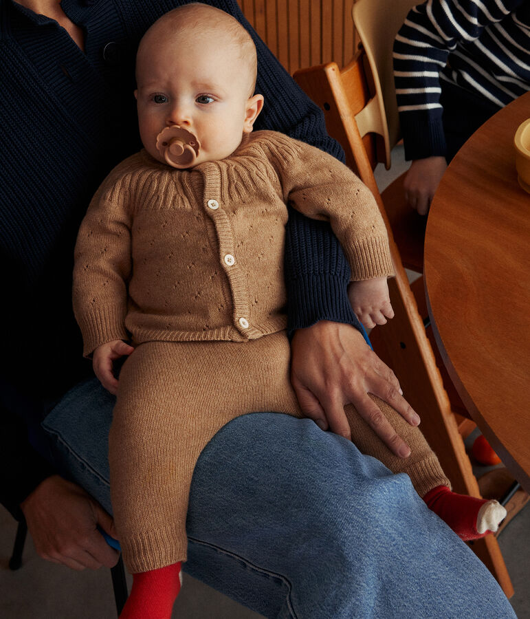 2-teiliges Baby-Strickset braun