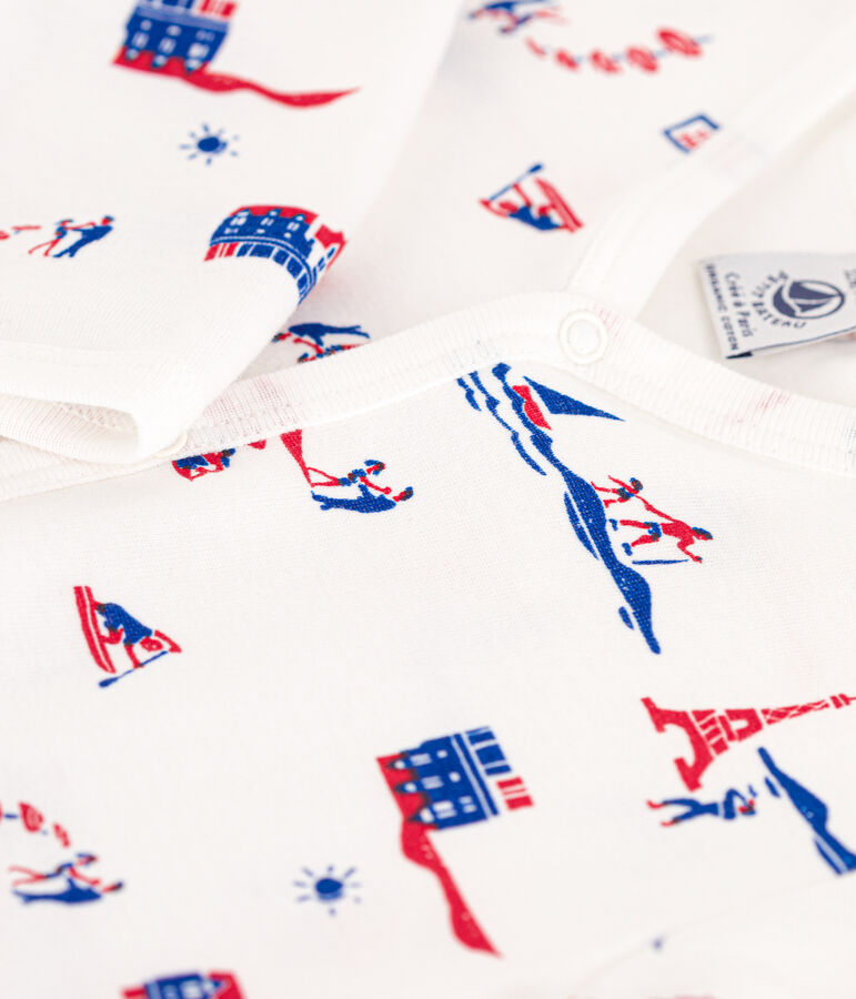 Strampler Paris aus Baumwolle weiss/vielfarbig