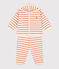 Baby-Set aus verdicktem Jersey mit Streifenmuster rosa AVALANCHE/weiss SIENNA