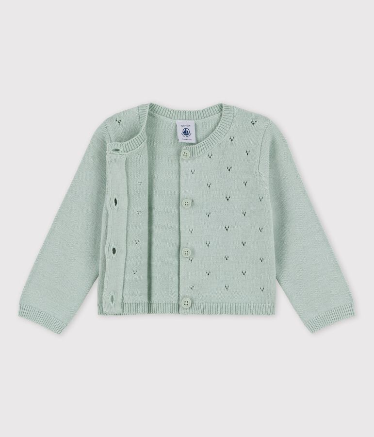 Baby-Jacke aus raffiniertem Strick gr&uuml;n
