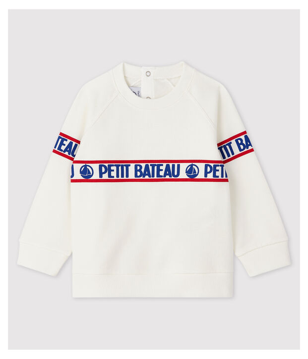 Baby-Sweatshirt aus Molton f&uuml;r Jungen weiss