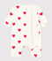 Langer wattierter Baby-Overall aus Baumwolle weiss MARSHMALLOW/rot TERKUIT