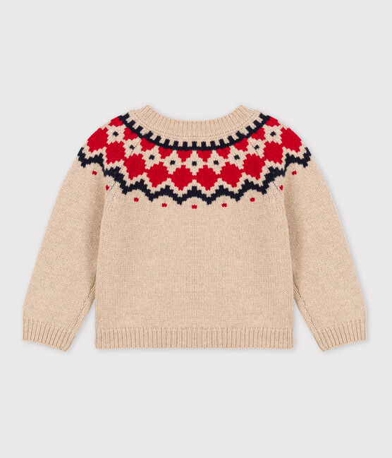 Baby-Cardigan aus Woll-/Baumwollstrick TRENCH/ MULTICO