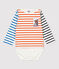 Baby-Matrosenbody aus Baumwolle. weiss MARSHMALLOW/ CAROTTE