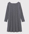 Langärmliges Kleid für Damen blau SMOKING/beige COQUILLE