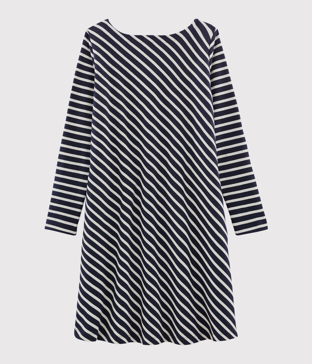 Lang&auml;rmliges Kleid f&uuml;r Damen blau/weiss