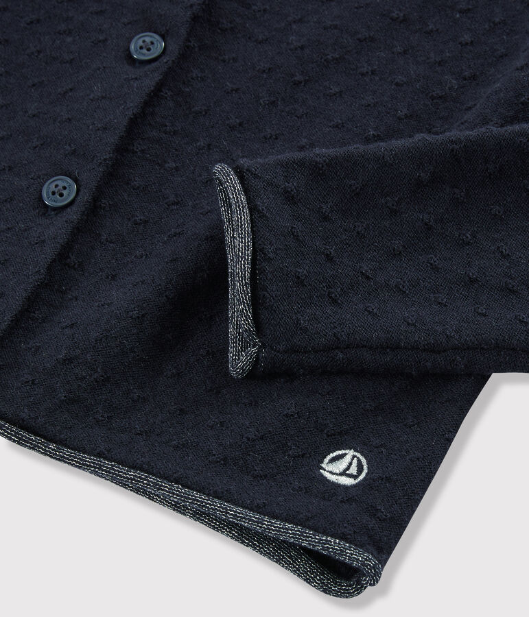 Kinder-Cardigan aus Wolle und Baumwolle f&uuml;r M&auml;dchen blau