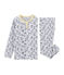 Rippstrick-Pyjama grau POUSSIERE/weiss MULTICO