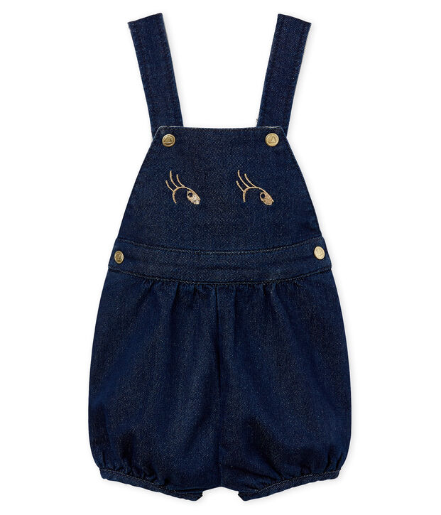 Kurze baby-stricklatzhose m&auml;dchen blau/beige