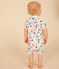 Baby-Kurzoverall aus Baumwolle weiss MARSHMALLOW/weiss MULTICO