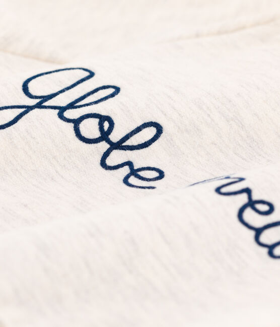 Langärmeliges Kleid aus Molton für Mädchen beige MONTELIMAR CHINE
