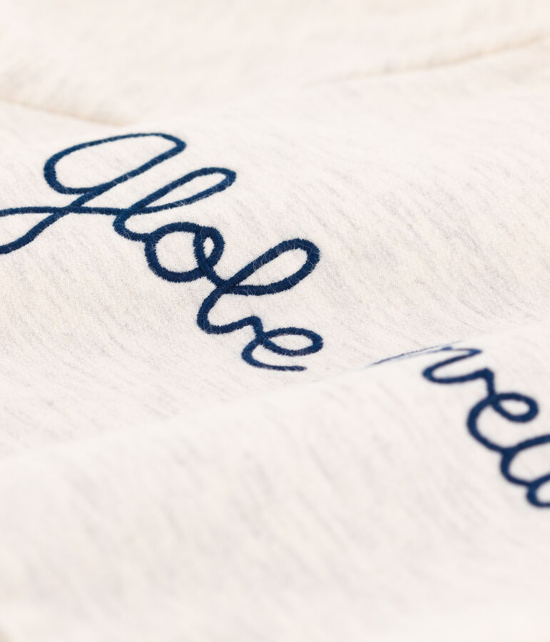 Lang&auml;rmeliges Kleid aus Molton f&uuml;r M&auml;dchen beige MONTELIMAR CHINE