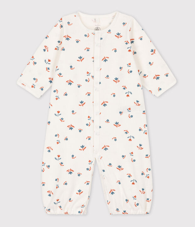Bedruckter Baby-Kombi-Overall aus Baumwolle weiss/vielfarbig