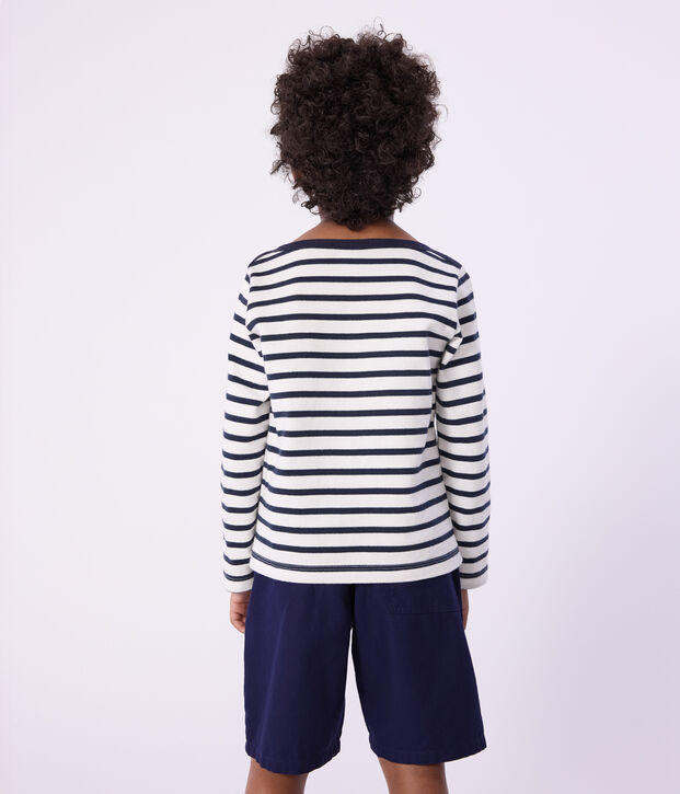 Kinder-Matrosenshirt aus Bio-Baumwolle weiss/blau
