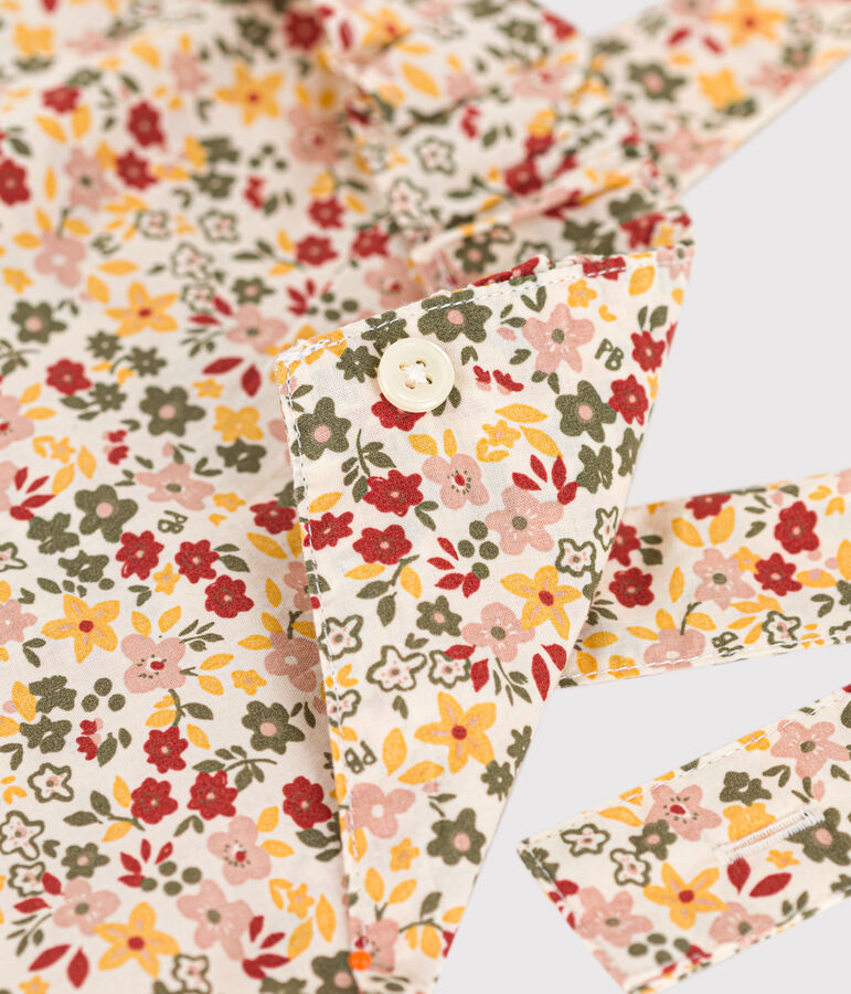 Kurzer Kinder-Overall aus Popeline f&uuml;r M&auml;dchen naturfarben/vielfarbig