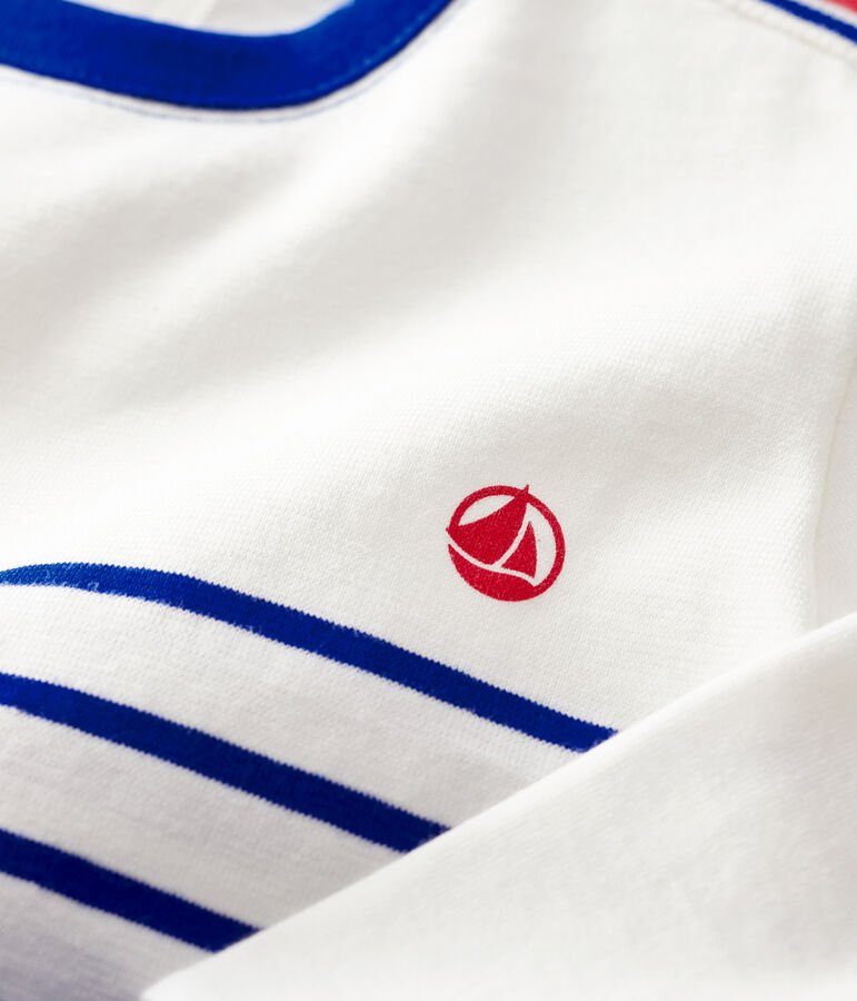 Gestreiftes Baby-Sweatshirt aus Jersey f&uuml;r Jungen weiss/blau