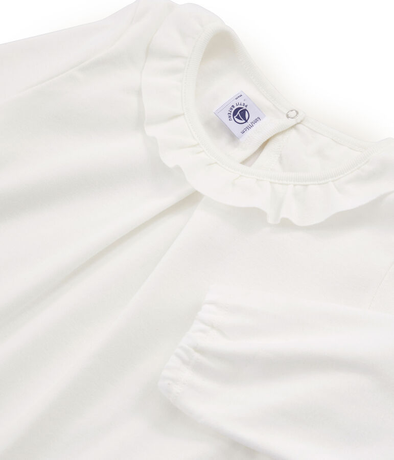 Lang&auml;rmeliges Kinder-T-Shirt M&auml;dchen weiss