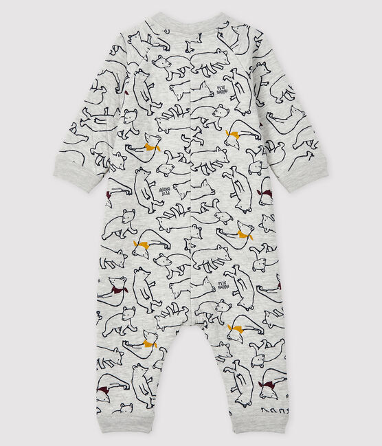 Langer Baby-Overall für Jungen grau BELUGA/weiss MULTICO