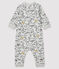 Langer Baby-Overall für Jungen grau BELUGA/weiss MULTICO
