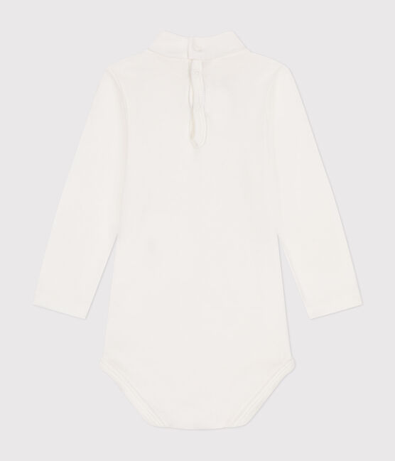 Langärmeliger Baby-Body aus Baumwolle mit Rollkragen weiss MARSHMALLOW