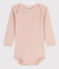 Langärmeliger Baby-Body aus Ajour-Strick rosa SALINE