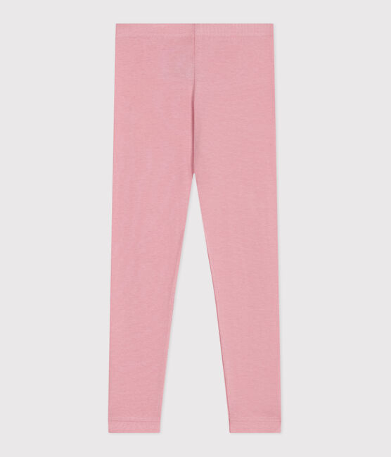 Kinder-Leggings aus einfarbiger Baumwolle rosa CHARME