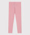Kinder-Leggings aus einfarbiger Baumwolle rosa CHARME