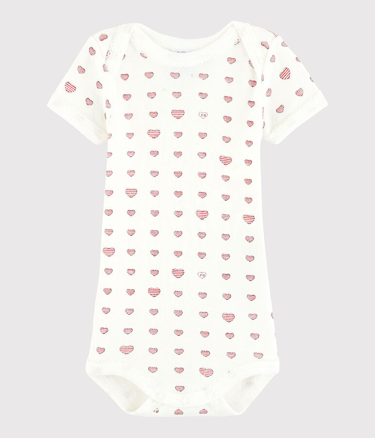 Kurz&auml;rmeliger Baby-Body M&auml;dchen/Jungen gelb/weiss