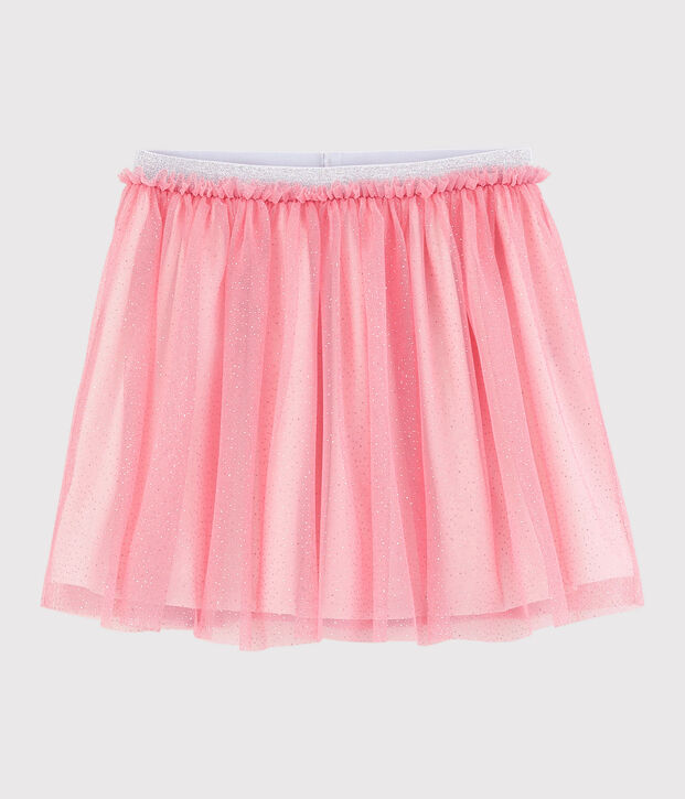 Kinderrock aus T&uuml;ll mit Pailletten f&uuml;r M&auml;dchen rosa/grau
