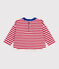 Langärmeliges Baby-T-Shirt aus Baumwolle mit Streifen rot POMPEI/ MILK