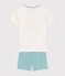 Kinder-Kurzpyjama aus Baumwolle mit Früchtemotiv für Jungen weiss MARSHMALLOW/weiss MULTICO