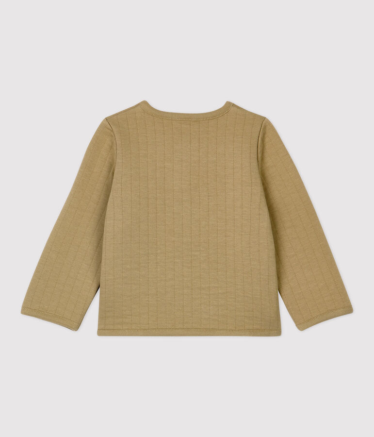 Baby-Cardigan aus gestepptem Doppeljersey. beige