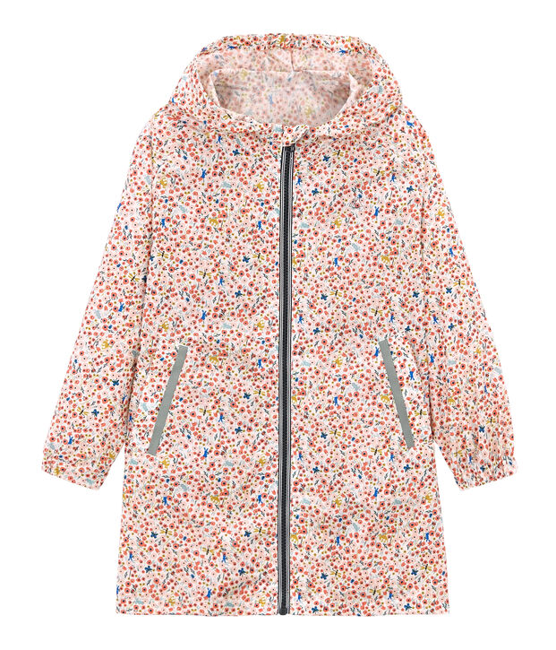 Winddichte Kinderjacke M&auml;dchen weiss/vielfarbig