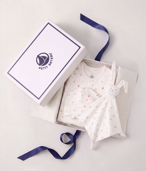 Newborn-Geschenkset aus Baumwolle mit Blumenmotiv vielfarbig