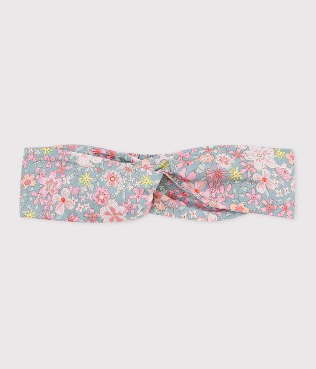 Baby-Haarband aus Popeline mit Blumenmuster f&uuml;r M&auml;dchen blau/vielfarbig