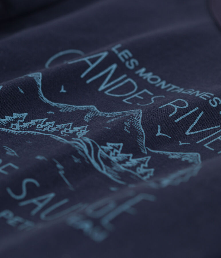 Lang&auml;rmeliges T-Shirt mit Printmotiv Kinder Jungen blau