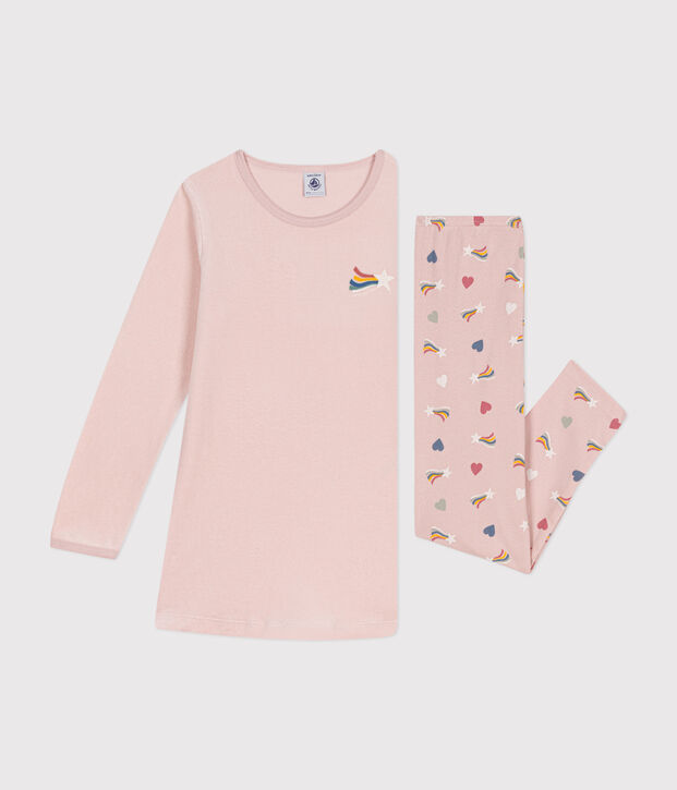 Kinder-Nachthemd aus Nicki. rosa/vielfarbig