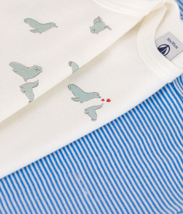 3er-Set kurz&auml;rmelige Baby-Bodys aus bedruckter Baumwolle vielfarbig