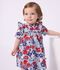 Kurz&auml;rmeliges Babykleid aus Baumwolle und dazu passender Bloomer mit Blumenmuster weiss/vielfarbig